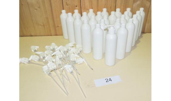 44 HDPE flessen met doseerpomp fabr. Frapak type 193 inhoud 250ml.